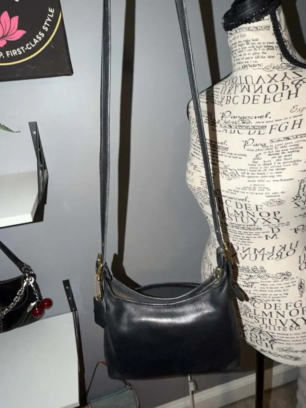 Vintage Coach Legacy Small Zip Hobo Bag in Black Leather Style 9136